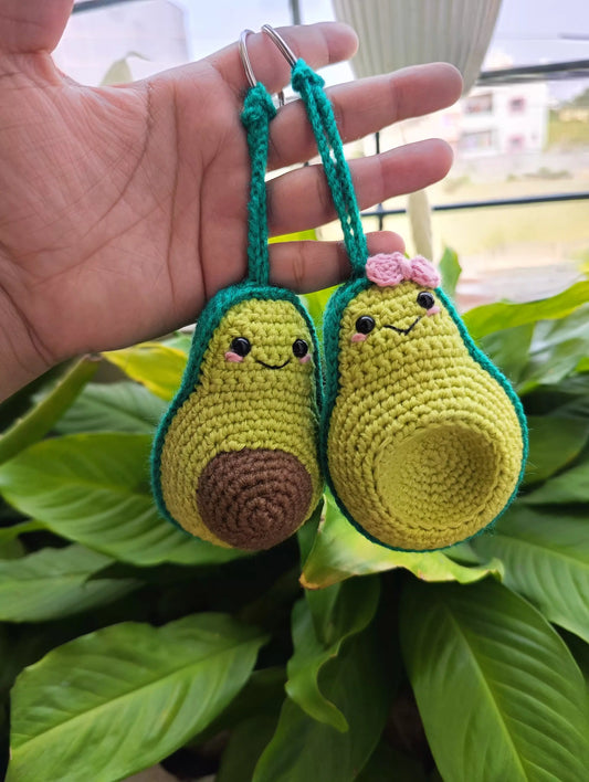 Avocado Couple amigurumi Crochet Keychain - Image #1