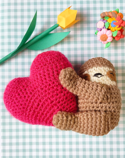 Heart Sloth Amigurumi Crochet Toy at Duaira