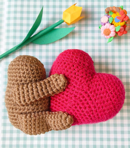 Heart Sloth Amigurumi Crochet Toy at Duaira