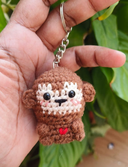 Mini Monkey Crochet Amigurumi Keychain