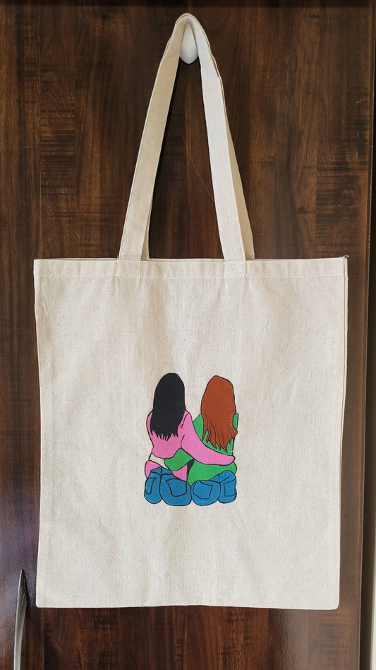 BFF Hand Painted Cotton Tote Bag - Duaira