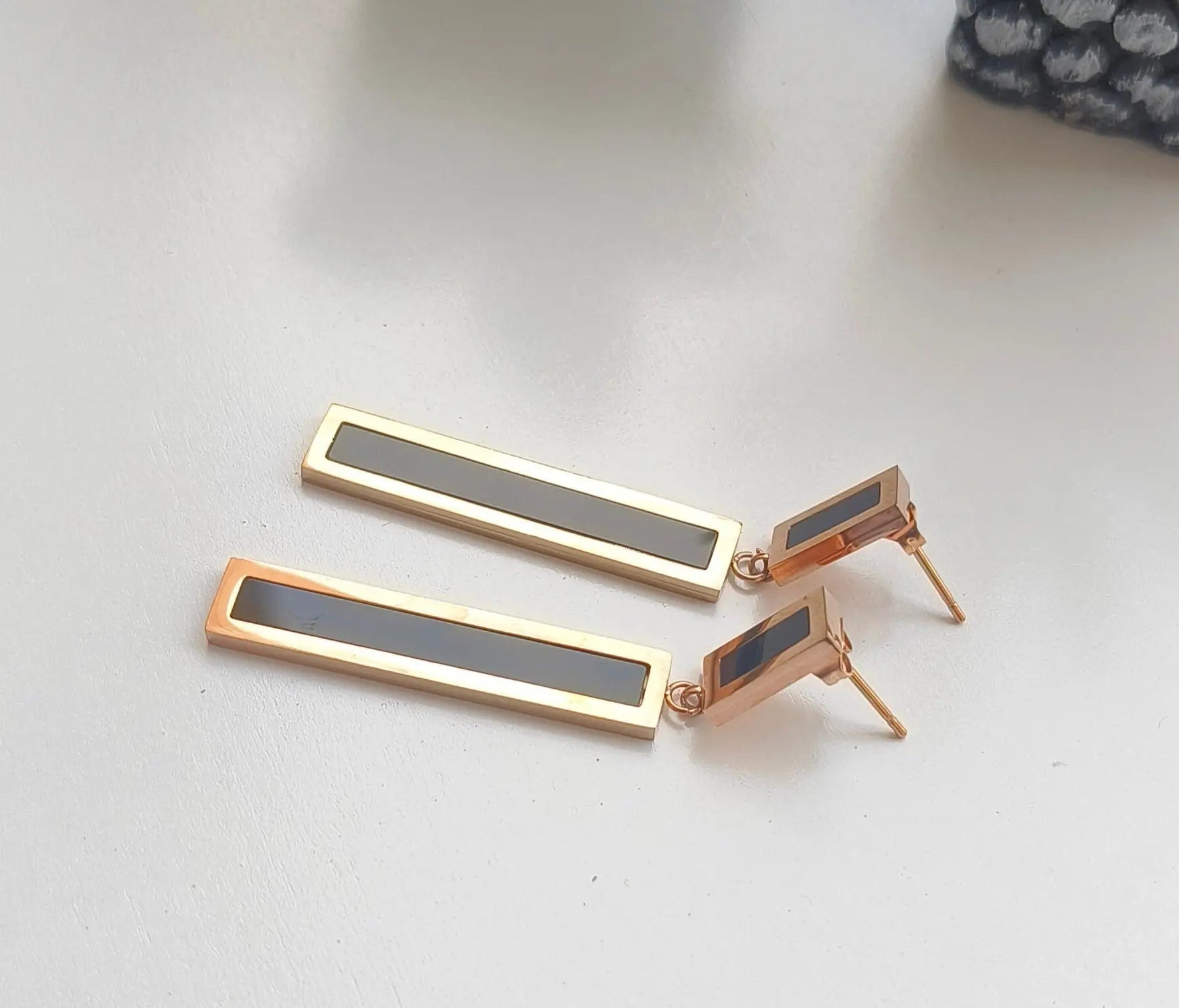 Albina Hoop Rose Gold Anti Tarnish Earrings - Image #4