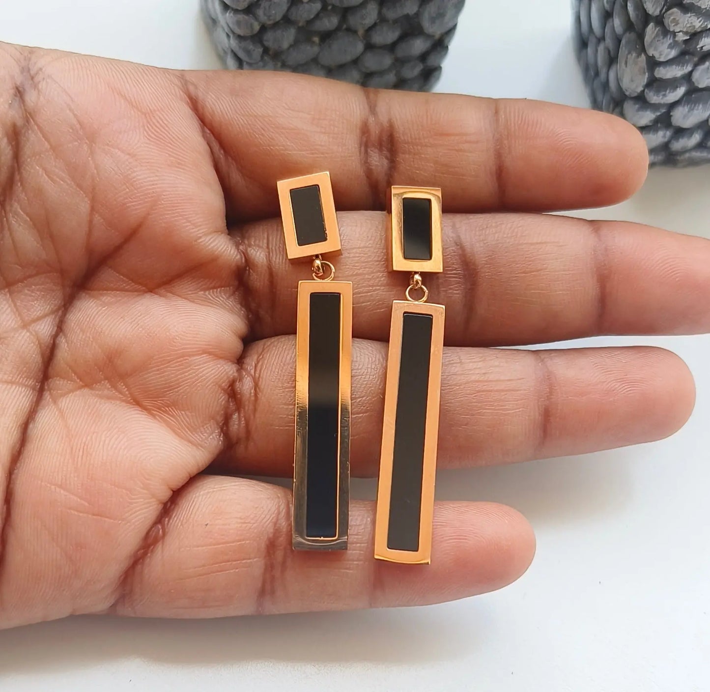 Albina Hoop Rose Gold Anti Tarnish Earrings - Image #1